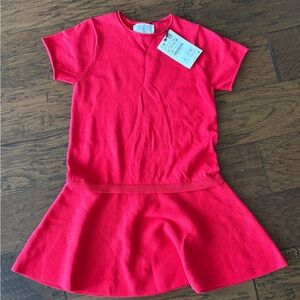 Zara Girl Red Drop Waist Dress
